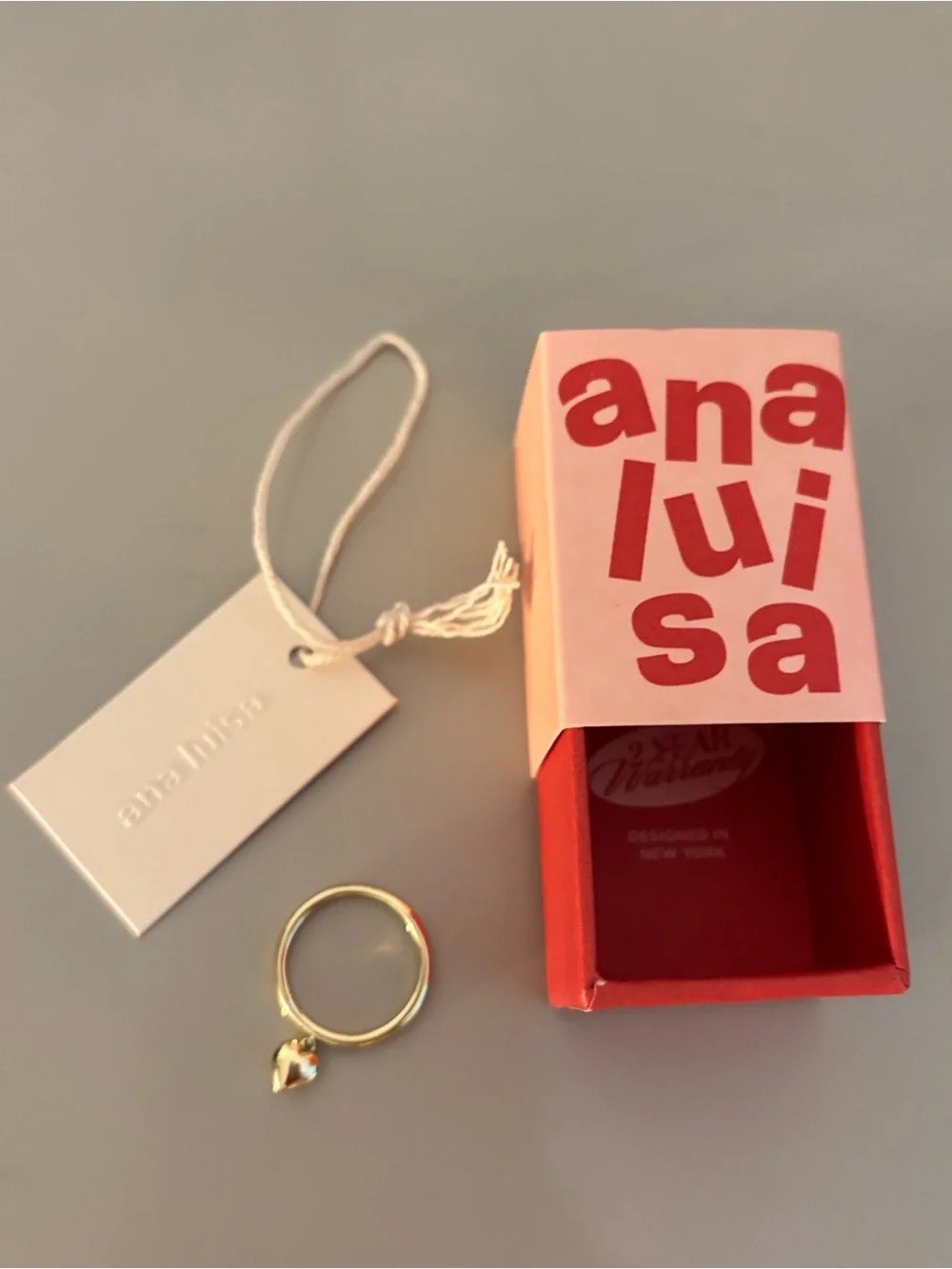 Ana Luisa Leia heart ring gold
